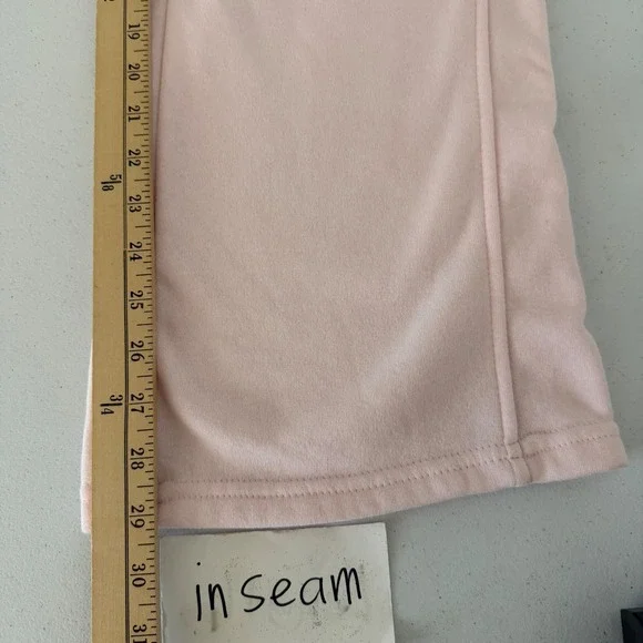 Pink Wide Leg Sweatpants Drawstring Joggers Fleece Medium Loungewear Baggy - Picture 9 of 10